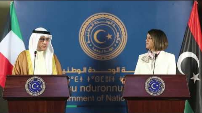 مؤتمر صحفي مشترك لوزير الخارجية الليبي ووزير الخارجية الكويتي